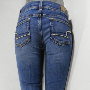 AMERICAN EAGLE OUTFITTERS BLUE BOOT CUT JEANS SZ 0